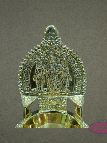 Sri Murugan Valli Deivanai Brass Vilakku – Traditional Pooja Oil Lamp