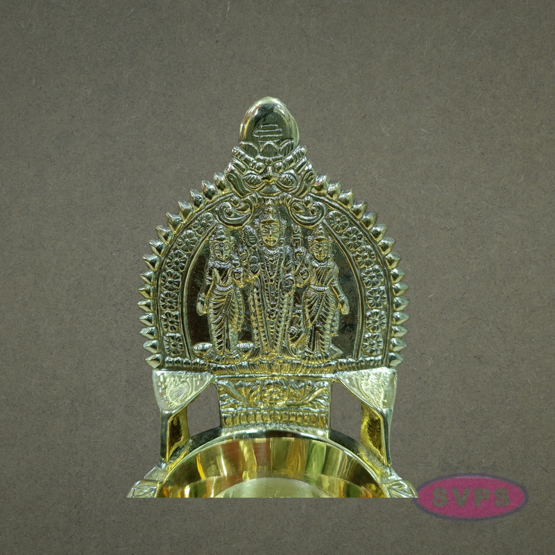 Sri Murugan Valli Deivanai Brass Vilakku – Traditional Pooja Oil Lamp
