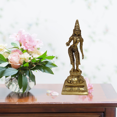 Brass Shiva Nataraja with Goddess Statue Combo