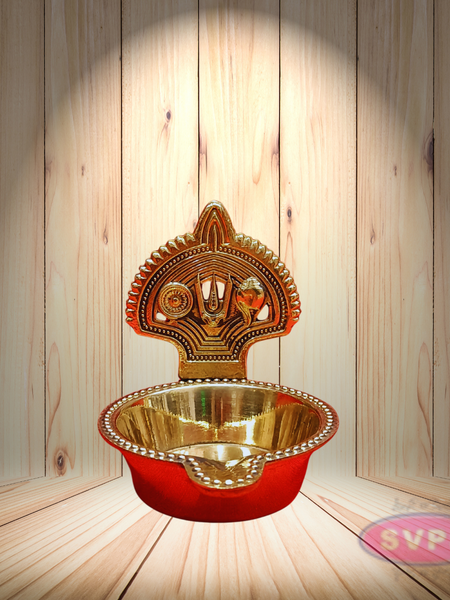 Brass Shanku Chakra Lamp Agal Shape - 4 Variant