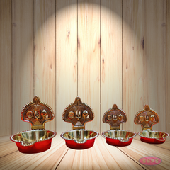 Brass Shanku Chakra Lamp Agal Shape - 4 Variant