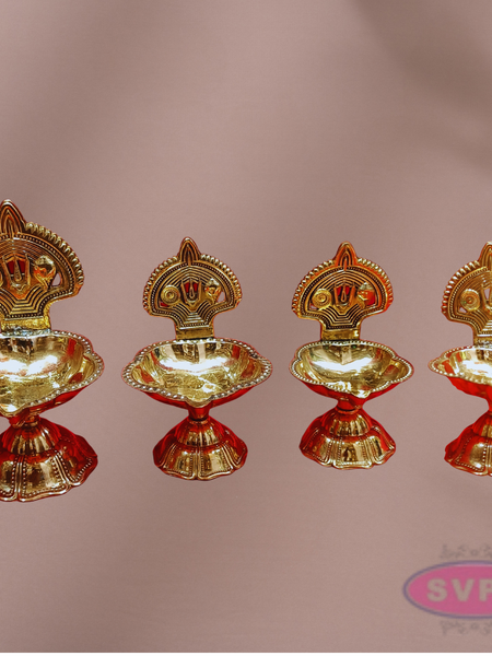 Brass Namam Vilakku Lotus Shape - 4 Variant