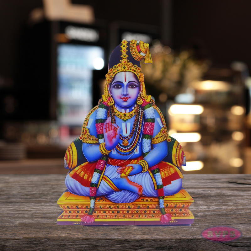 Wooden Wall Hanging  / Table Stand Sri Nammazhwar Photo Cutout