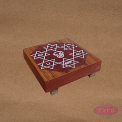 Auspicious Om Wooden Pooja Platform for Home Temple