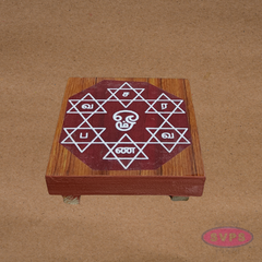 Auspicious Om Wooden Pooja Platform for Home Temple