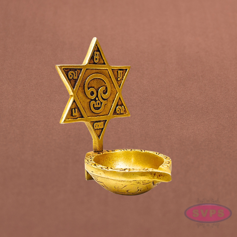 Om Saravana Bhava Vilakku Brass Diya – Murugan Pooja & Home Temple Décor