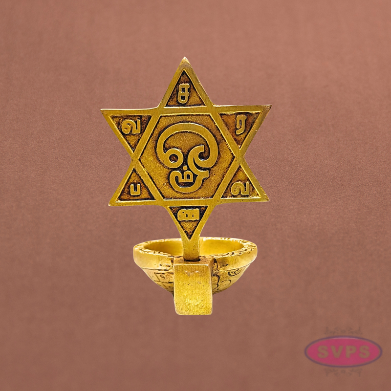 Om Saravana Bhava Vilakku Brass Diya – Murugan Pooja & Home Temple Décor