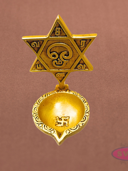 Om Saravana Bhava Vilakku Brass Diya – Murugan Pooja & Home Temple Décor