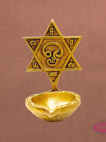 Om Saravana Bhava Vilakku Brass Diya – Murugan Pooja & Home Temple Décor