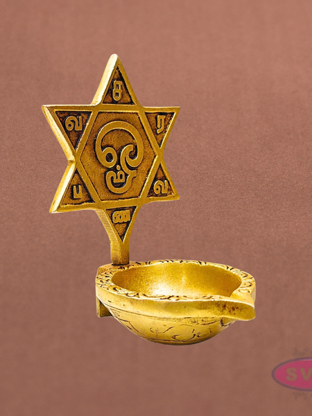 Om Saravana Bhava Vilakku Brass Diya – Murugan Pooja & Home Temple Décor