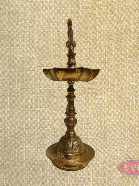 Panchaloha Peacock Vilakku – Handmade Traditional Oil Lamp for Pooja & Home Decor