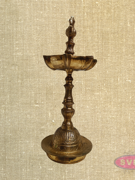 Panchaloha Peacock Vilakku – Handmade Traditional Oil Lamp for Pooja & Home Decor