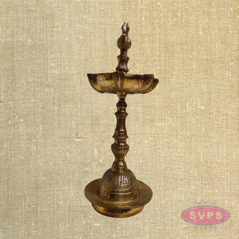 Panchaloha Peacock Vilakku – Handmade Traditional Oil Lamp for Pooja & Home Decor