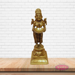 Handcrafted Brass Pavai Vilakku – Lakshmi Standing Deepam Idol