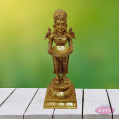 Brass Pavai Vilakku Idol – Traditional Lakshmi Lamp Holder Statue