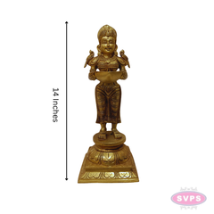 Brass Pavai Vilakku Idol – Traditional Lakshmi Lamp Holder Statue