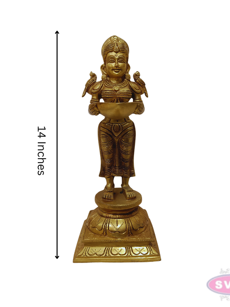 Brass Pavai Vilakku Idol – Traditional Lakshmi Lamp Holder Statue