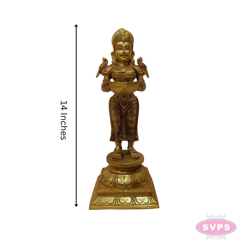 Brass Pavai Vilakku Idol – Traditional Lakshmi Lamp Holder Statue