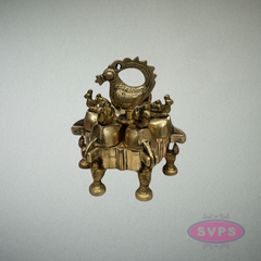Handcrafted Brass Peacock Ritual Box with Decorative Lids