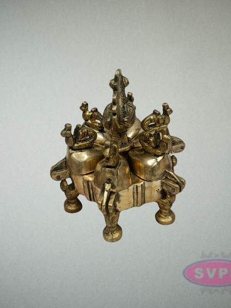Handcrafted Brass Peacock Ritual Box with Decorative Lids