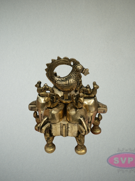 Handcrafted Brass Peacock Ritual Box with Decorative Lids