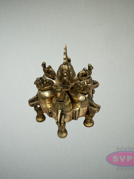 Handcrafted Brass Peacock Ritual Box with Decorative Lids