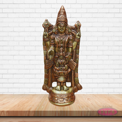 Balaji Perumal with Goddess Lakshmi Decorative Brass Statue