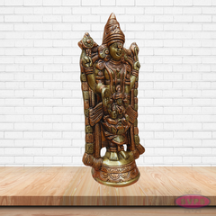 Balaji Perumal with Goddess Lakshmi Decorative Brass Statue