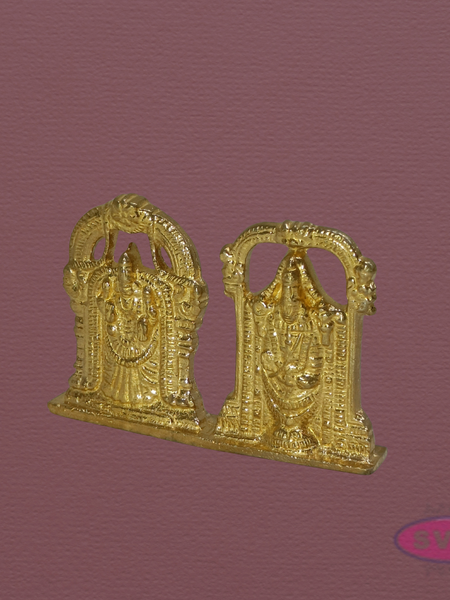 Handcrafted Brass Perumal with Thayar Moorthy for Home Temple