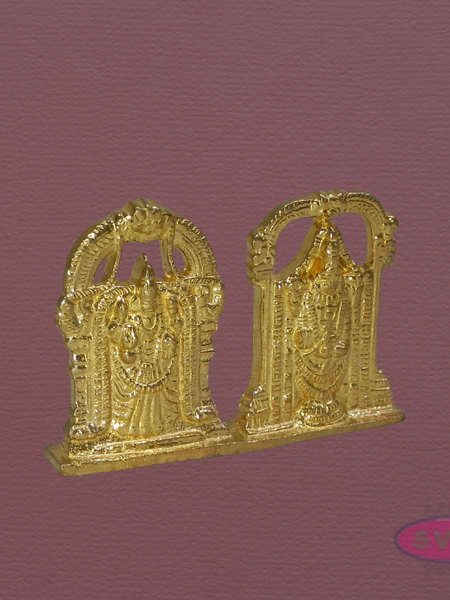 Handcrafted Brass Perumal with Thayar Moorthy for Home Temple