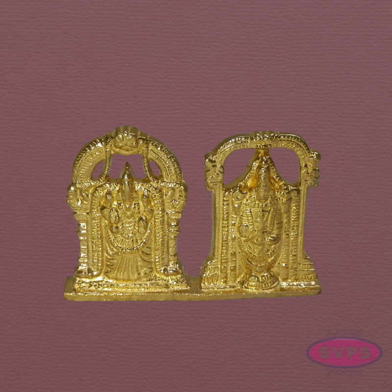 Handcrafted Brass Perumal with Thayar Moorthy for Home Temple