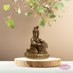 Antique Finish Brass Baby Krishna with Butter Pot – Divine Home Decor
