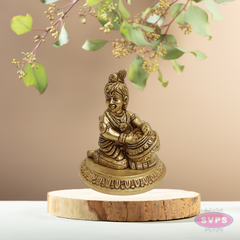 Antique Finish Brass Baby Krishna with Butter Pot – Divine Home Decor