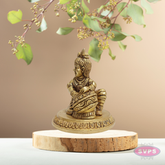 Antique Finish Brass Baby Krishna with Butter Pot – Divine Home Decor