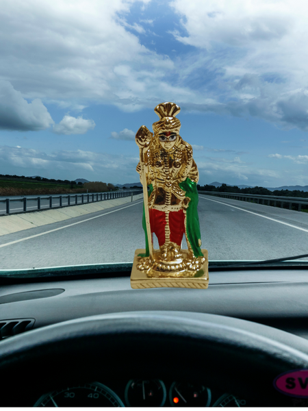 Gold Plated And Silver Plated Palani Murugan Car Dashboard