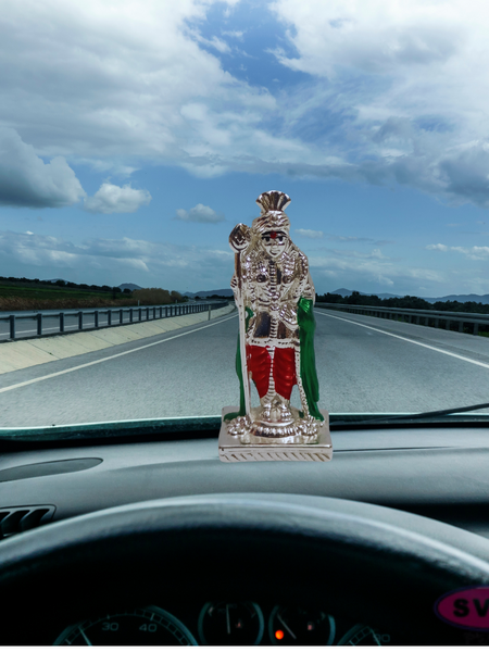 Gold Plated And Silver Plated Palani Murugan Car Dashboard