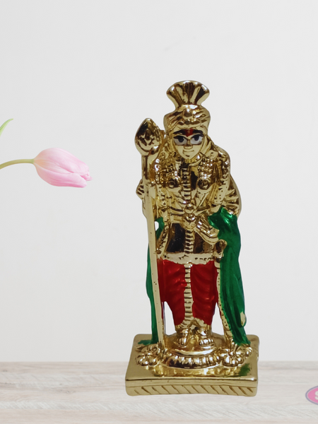 Gold Plated And Silver Plated Palani Murugan Car Dashboard