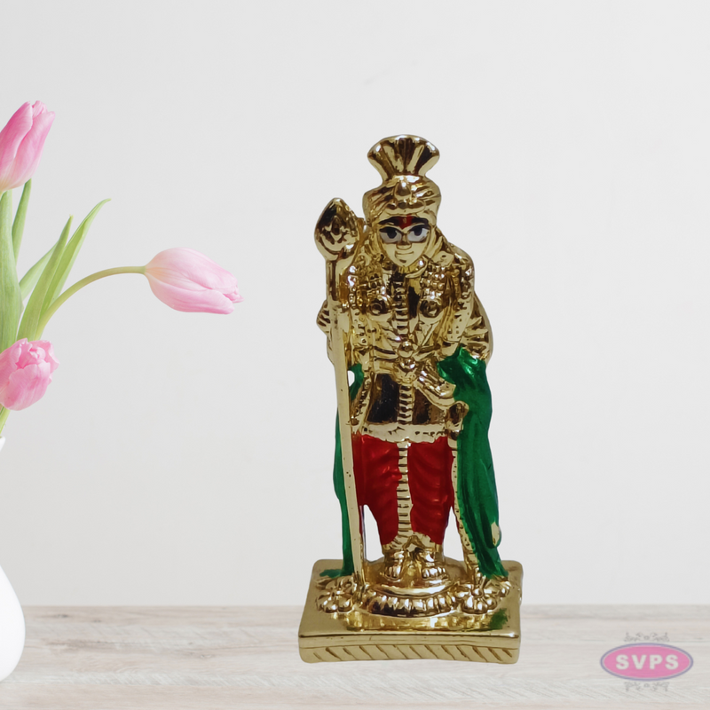 Gold Plated And Silver Plated Palani Murugan Car Dashboard