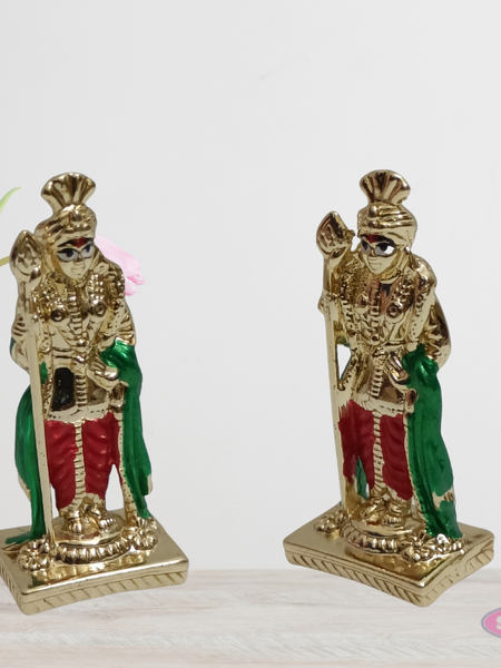 Gold Plated And Silver Plated Palani Murugan Car Dashboard