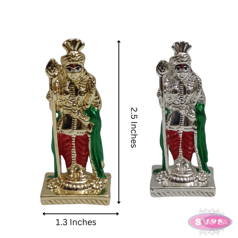 Gold Plated And Silver Plated Palani Murugan Car Dashboard