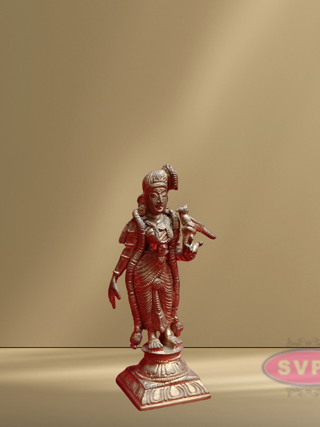 Panchalogam Andal With Parrot Statue