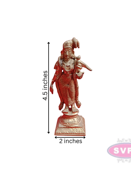 Panchalogam Andal With Parrot Statue
