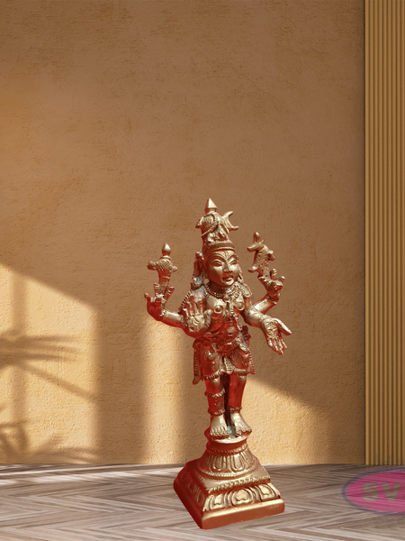 Panchalogam Sivan Standing With 4 Hands Statue