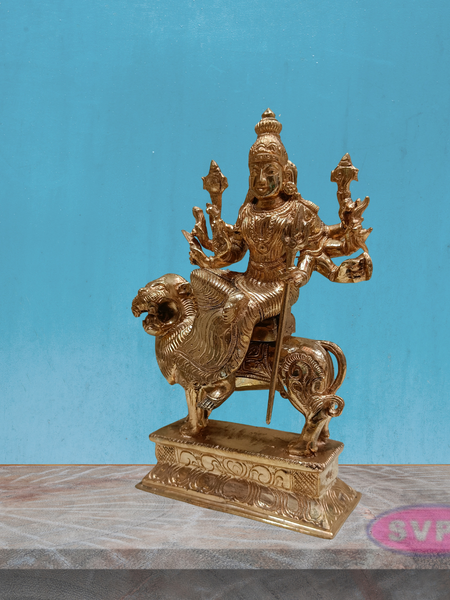 Panchaloha Goddess Durga Maa Seated On Lion Statue