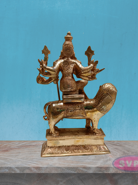 Panchaloha Goddess Durga Maa Seated On Lion Statue