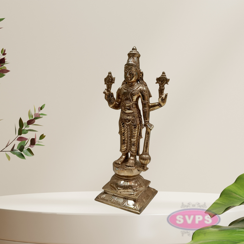 Panchaloha Lord Satya Narayana With Gada Idol