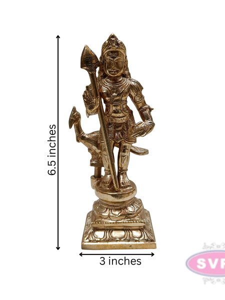 Panchaloham Bala Murugan With Peacock Idol / 6.5 inches