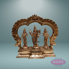Panchaloham Murugan Valli Deivayanai Idol Set with Prabhavali
