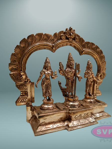 Panchaloham Murugan Valli Deivayanai Idol Set with Prabhavali