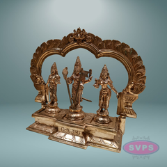 Panchaloham Murugan Valli Deivayanai Idol Set with Prabhavali
